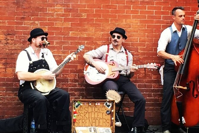 French Quarter Shrimp Boil & Live Music - The multi-course menu: blue crab, alligator sausage, and macque choux