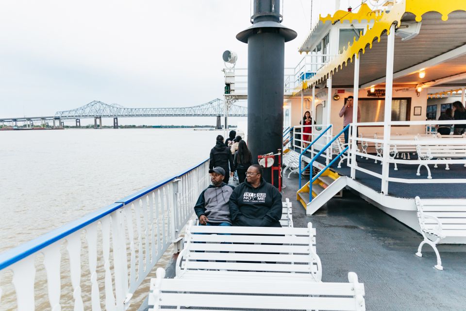 New Orleans: Evening Jazz Boat Cruise with Optional Dinner - Deck cocktails and river views: skyline, bridges, and French Quarter angles