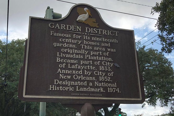 New Orleans Homes of the Rich and Famous Tour of the Garden District - Meeting at Le Petit Bleu, then heading to the Lafayette Cemetery gates